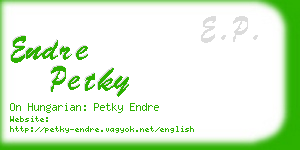 endre petky business card